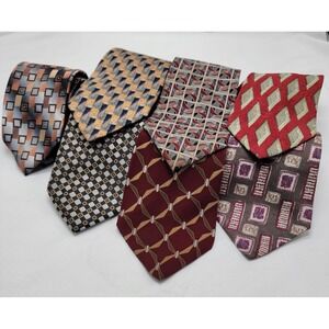 Lot 7 Neck Ties: Geometric Savile Row, Sabatini, Stafford, Bill Blass, Covington
